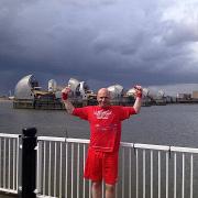 Ed Vanson, of Pelman Way in Epsom, ran 184 miles from the Cotswolds to Woolwich along the River Thames.
