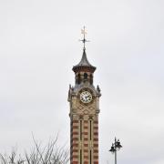 The clock tower in Epsom town centre