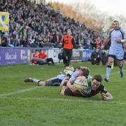Made at the Stoop: Former Harlequins winger Seb Stegmann scored the final try in Wednesday’s Championship final second leg as London Welsh booked their return trip to the Premiership in style 	  Picture: Gary Brind