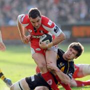 Flying in: Olly Barkley in action for Gloucester  Picture: Action Images