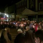 People gather at Epsom Clocktower.  Picture: Tony Axelrod