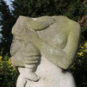 One of the statues attacked by vandals in Bishops Park, Fulham.