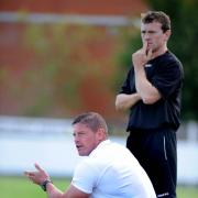 Brothers in arms: New Terrors coach Mark Hams, left, with his brother Neil on the sidelines for Walton Casuals