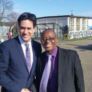 David Wood with Labour leader Ed Miliband