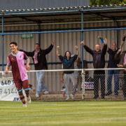 Back of the net: Brazil's Diego Maradona scores the winner for Corinthian Casuals against Met Police on Sunday    Pictures: Stuart Tree