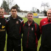 Back in the day: Jamie Summers, second from let, with the Kingstonian management at the time