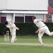 Gotcha: Old Rutlishians' Joe Riches loses his off stump in Saturday's defeat to Chipstead Coulsdon & Walcountians