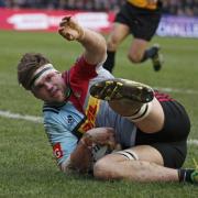 Pressure: George Naoupu's arrival will put pressure on Quins' young number eight Jack Clifford