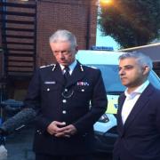 The Met Commissioner Sir Bernard Hogan-Howe with Mayor of London Sadiq Khan