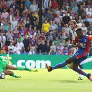 Off the mark: Wilfried Zaha opened his Premier League account for the season with the winner at Middlesbrough on Saturday