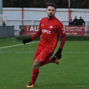 Tommy Bradford scored his 30th goal of the season for Carshalton Athletic in their 3-2 defeat at South Park. Picture: Ian Gerrard