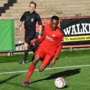 Carshalton Athletic striker Mickel Miller scored a hat-trick for the Robins in a 4-1 win over Herne Bay last weekend. Picture: Ian Gerrard