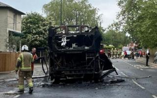All passengers and the driver evacuated the diesel bus on Richmond Road before London Fire Brigade arrived