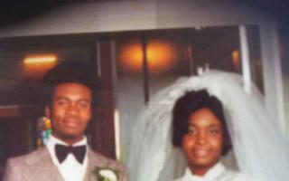Delroy Grant and Janet Watson on their wedding day