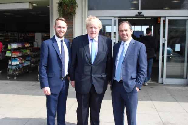 James Robson from CNM, Boris Johnson and Paul Scully in Sutton