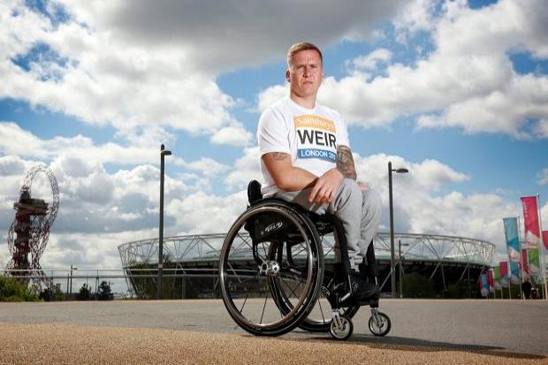 Man on a mission: David Weir finished third in Saturday's T54 1,500m at the Muller London Anniversary Games